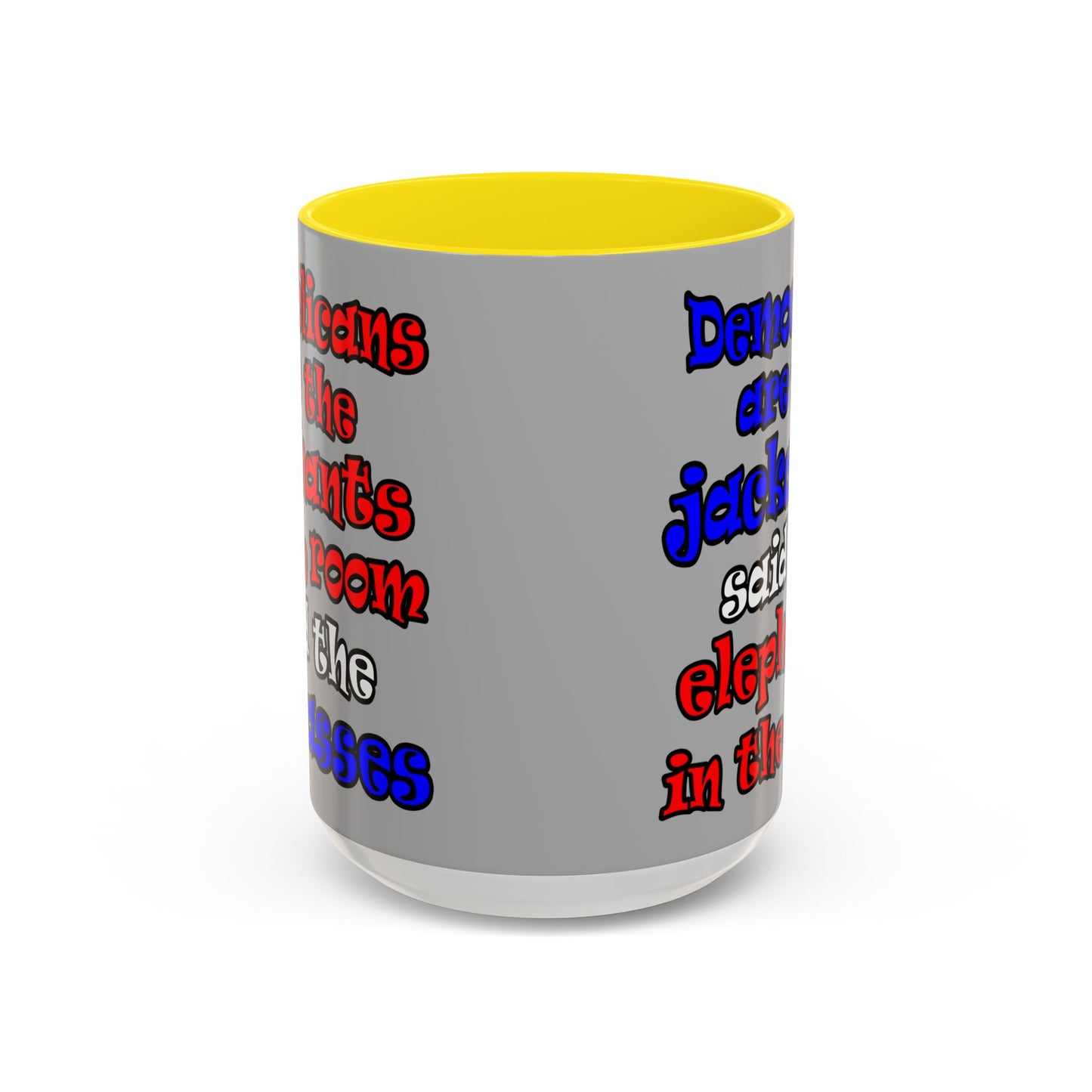 donkeys and elephants - Accent Mug (light grey)