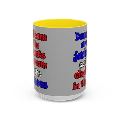 donkeys and elephants - Accent Mug (light grey)