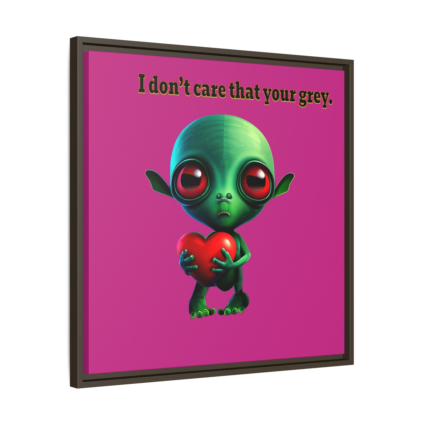 I don't care that your grey - framed canvas art (pink)