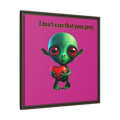 I don't care that your grey - framed canvas art (pink)