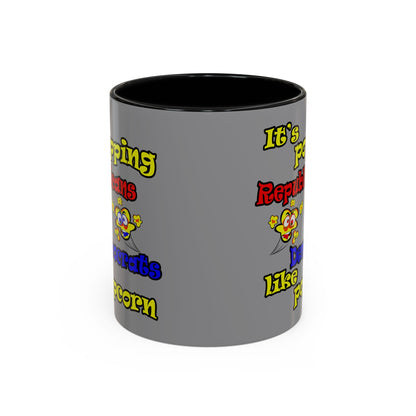 popping like popcorn - Accent Mug (grey)