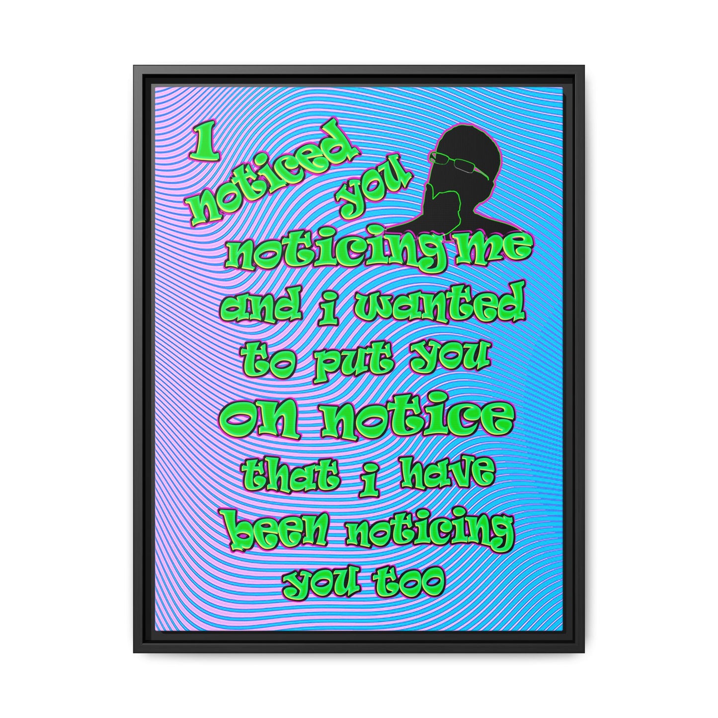 noticed you noticing - framed canvas art (light blue-purple wave)