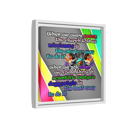 doggystyle - framed canvas art (rainbow split)