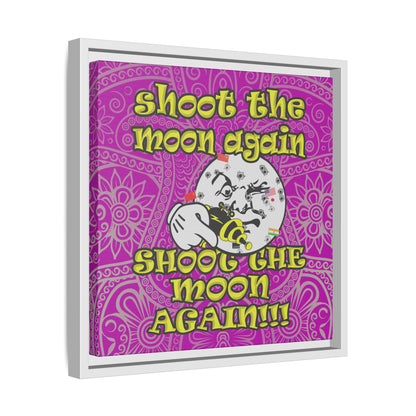 shoot the moon again - framed canvas art (pink swirl)