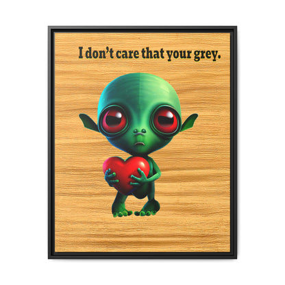 I don't care that your grey - framed canvas art (butterscotch wood finish)