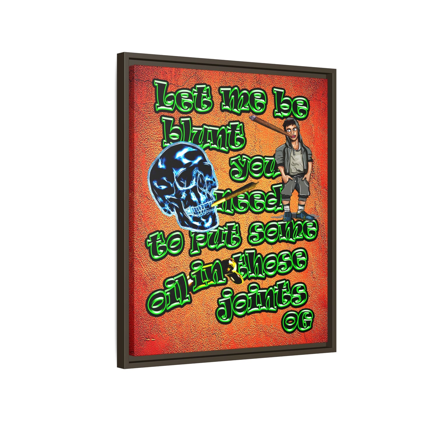 og - framed canvas art (burnt orange)
