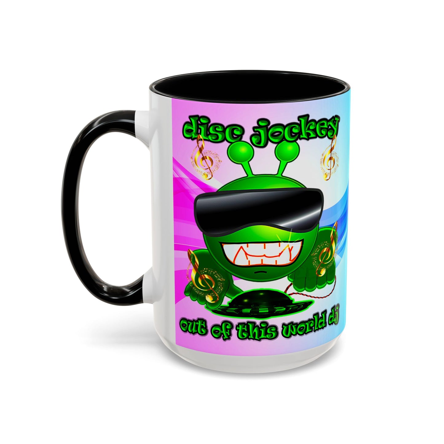 disc jockey - Accent Mug (light blue-pink wave)