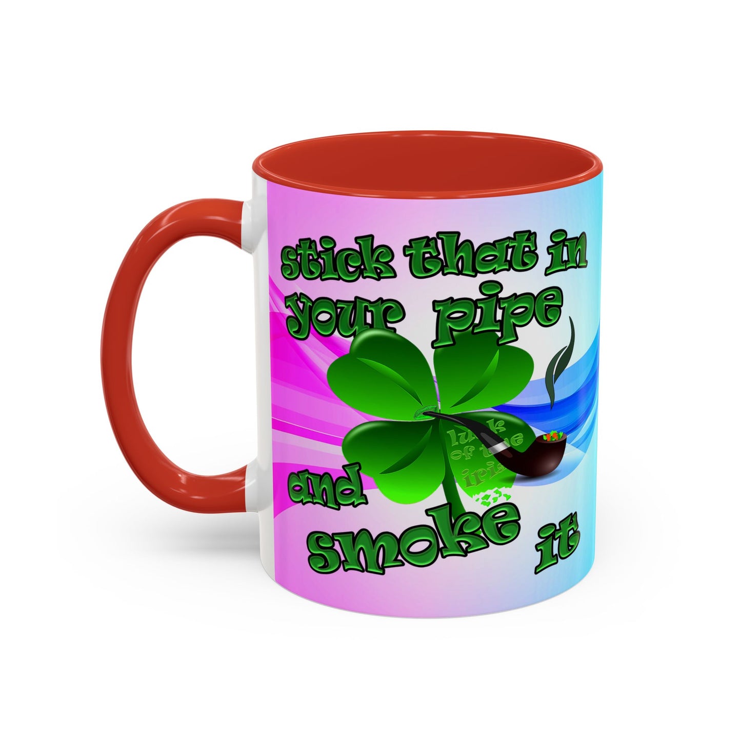 celtics logo - Accent Mug (light blue-pink wave)