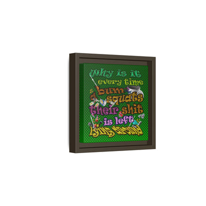 the bum's shit - framed canvas art (logo green)