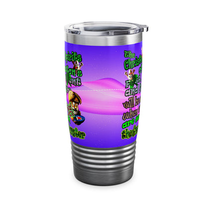 christmas spirits of boston - Ringneck Tumbler, 20oz (purple-pink wave)