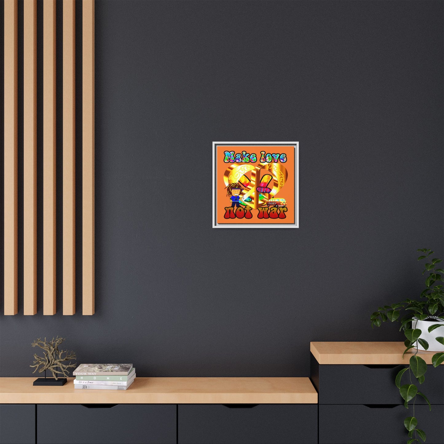 love peace - framed canvas art (crusta)