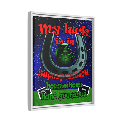 my luck - framed canvas art ('snoops' background)