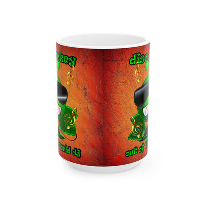 disc jockey - White Mug (burnt orange)