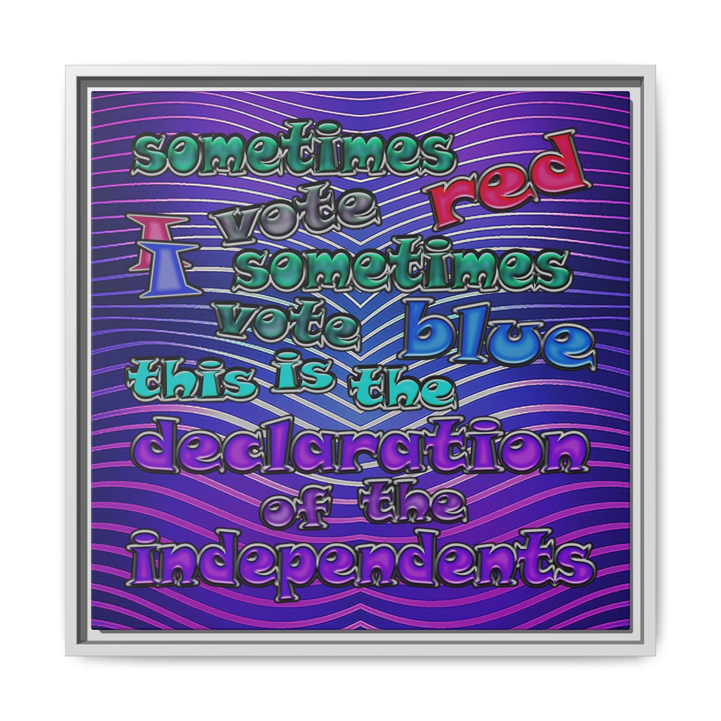 declaration of the independents - framed canvas art (purple wave)