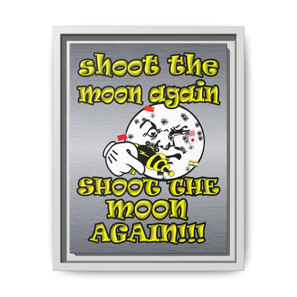 shoot the moon again - framed canvas art (brushed nickel)