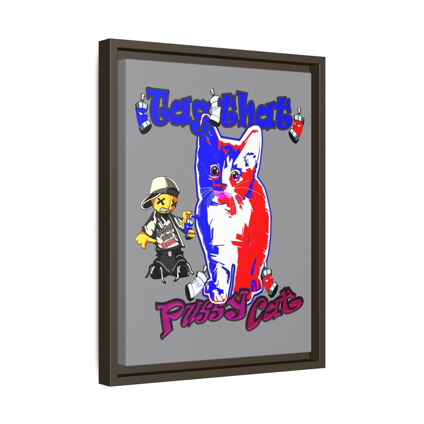 tag that - framed canvas art (grey)