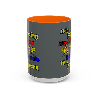 popping like popcorn - Accent Mug (dark grey)