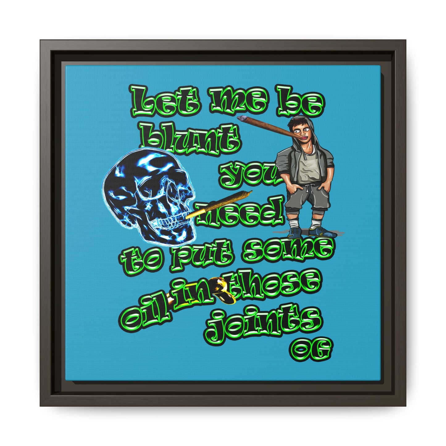 og - framed canvas art (turquoise)