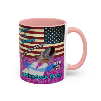 shoot for the stars - Accent Mug (pink swirl)