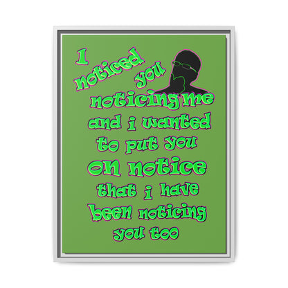 noticed you noticing - framed canvas art (green)