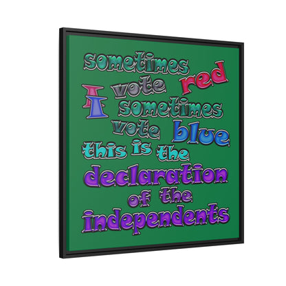declaration of the independents - framed canvas art (dark green)