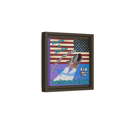 shoot for the stars - framed canvas art (light blue-purple wave)