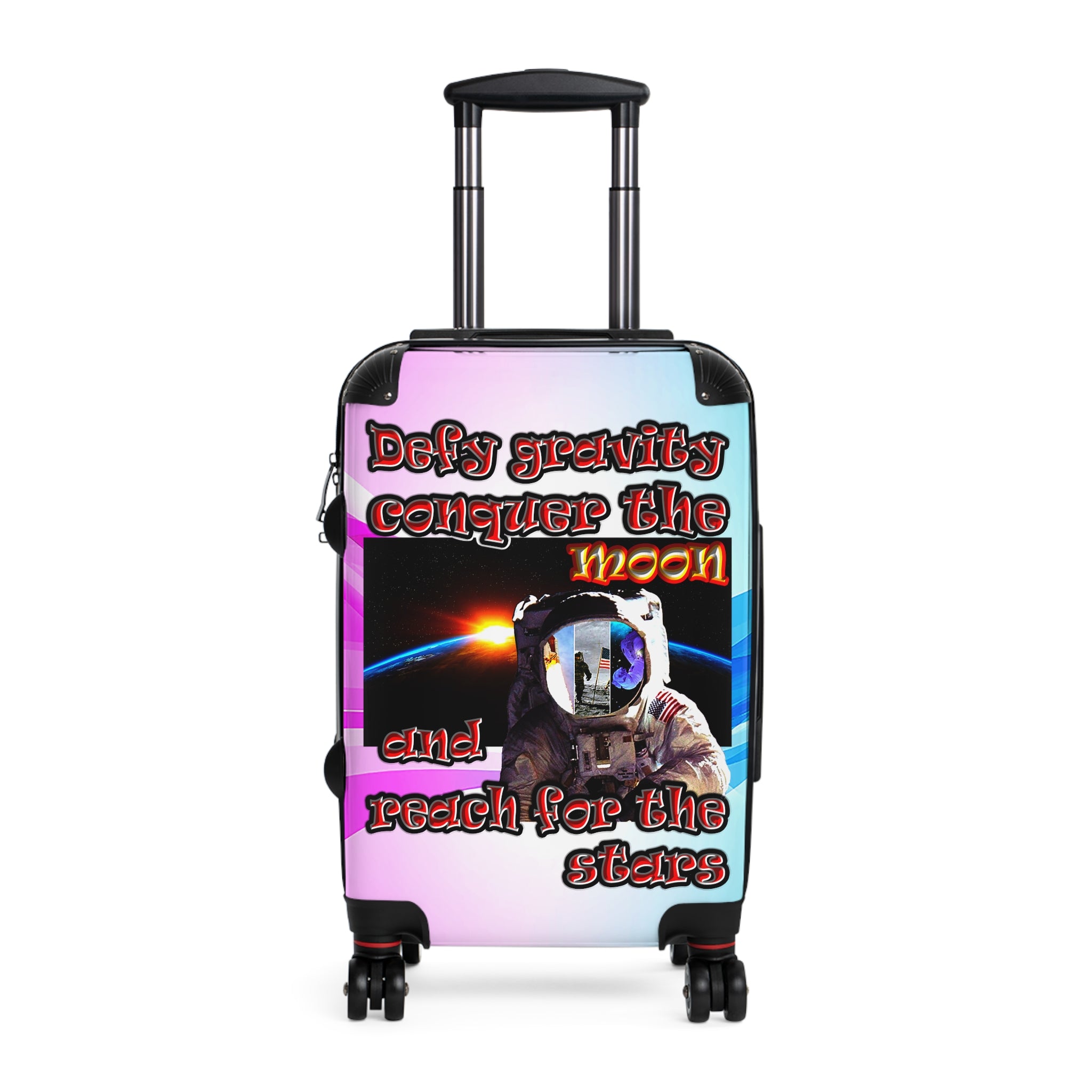 defy conquer reach - Suitcase (light blue-pink wave)