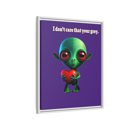 I don't care that your grey - framed canvas art (purple)