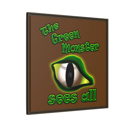 green monster - framed canvas art (brown)