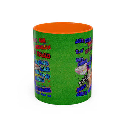 drop the beat - Accent Mug (green turf)