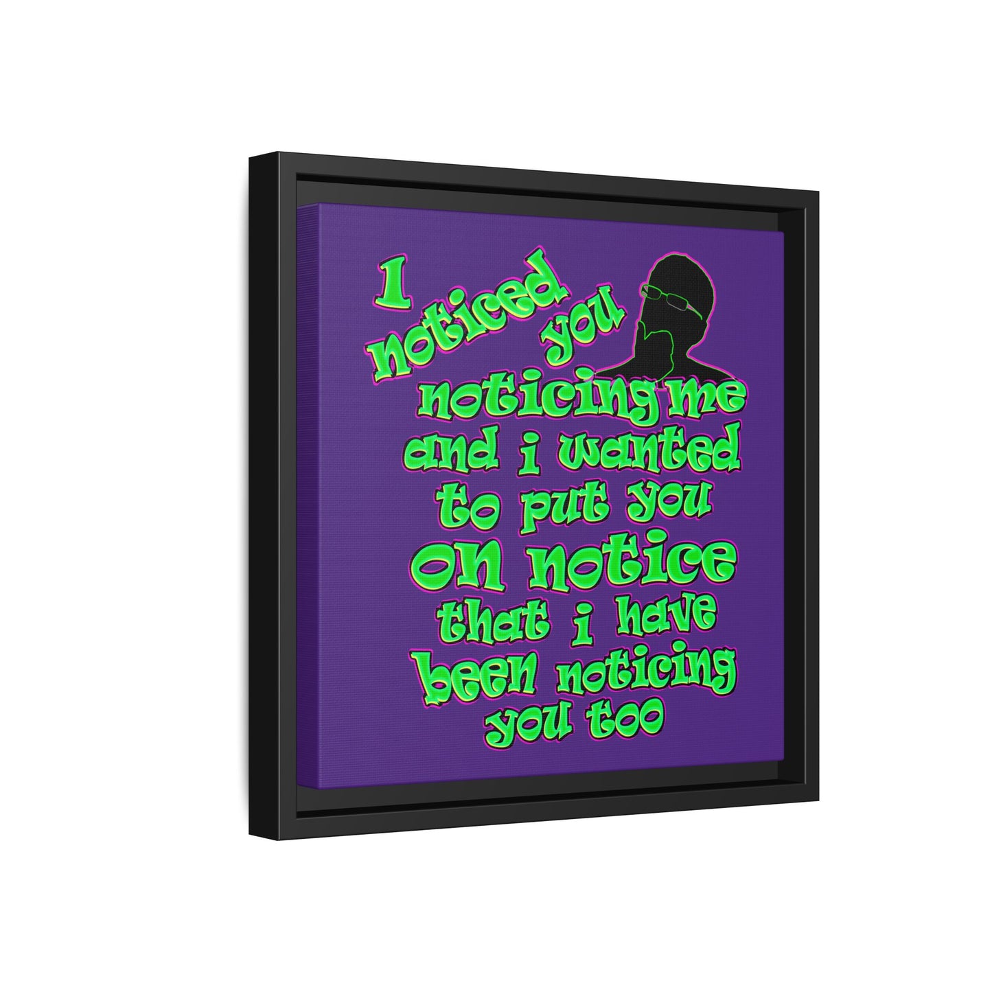 noticed you noticing - framed canvas art (purple)
