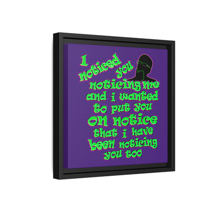 noticed you noticing - framed canvas art (purple)