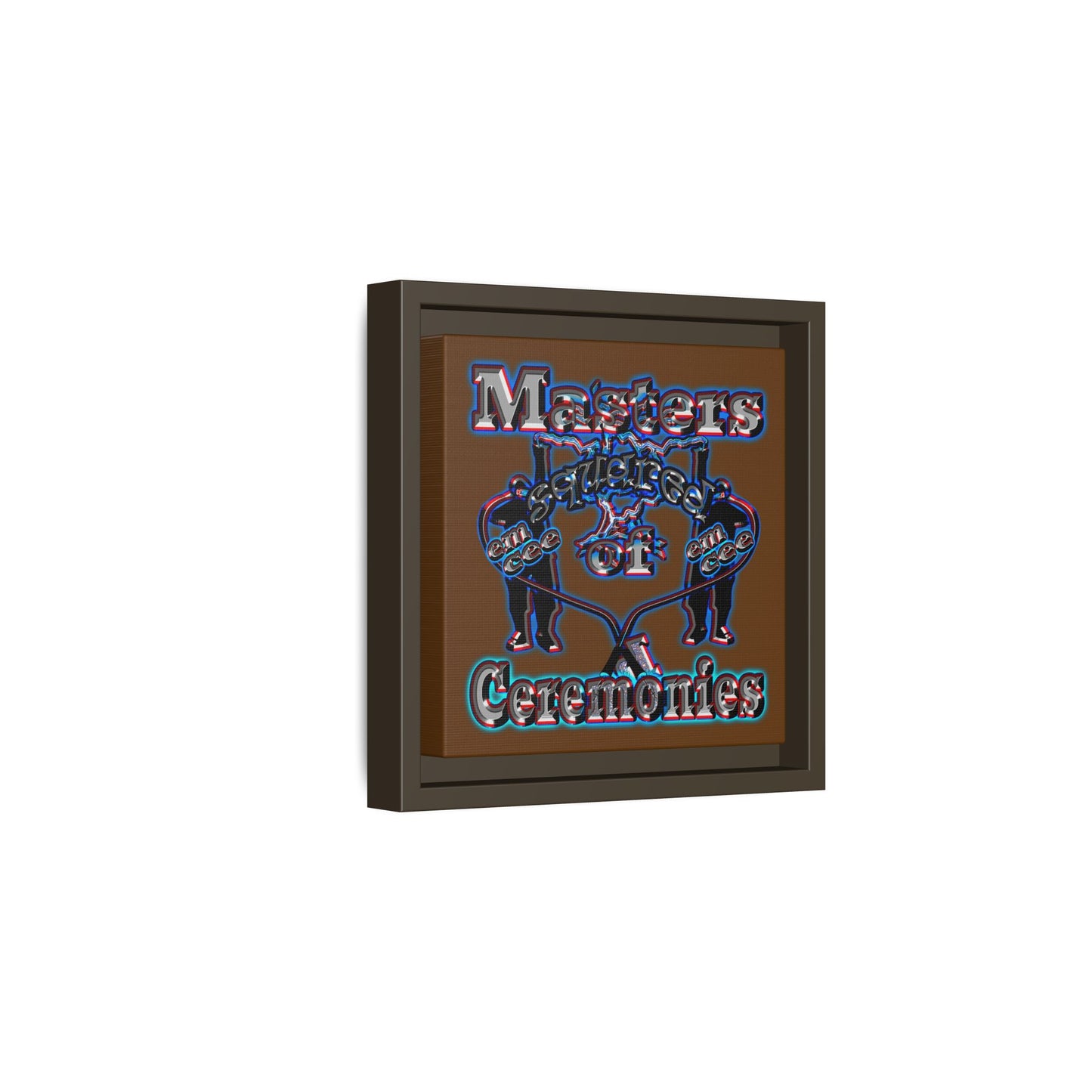 em cee squared - framed canvas art (brown)