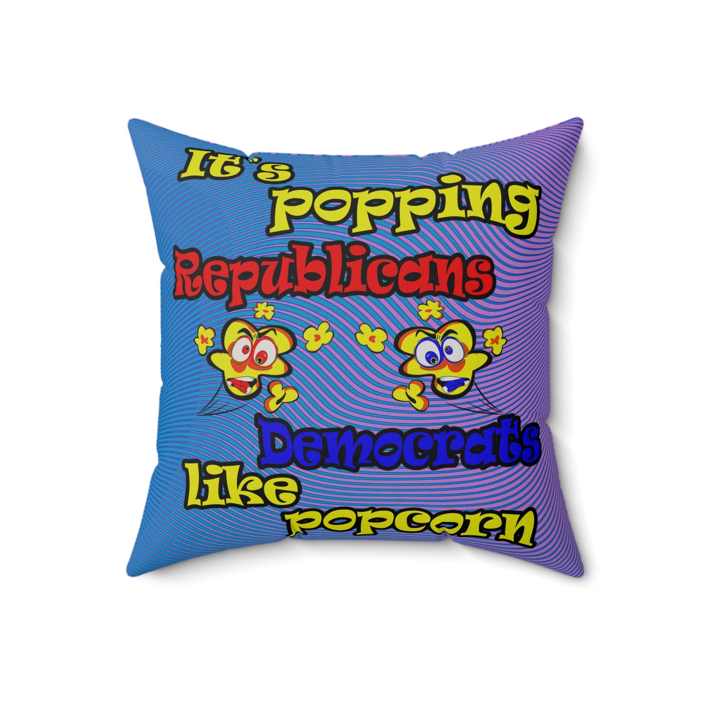 popping like popcorn - Faux Suede Square Pillow - (light blue-purple wave)