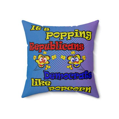 popping like popcorn - Faux Suede Square Pillow - (light blue-purple wave)