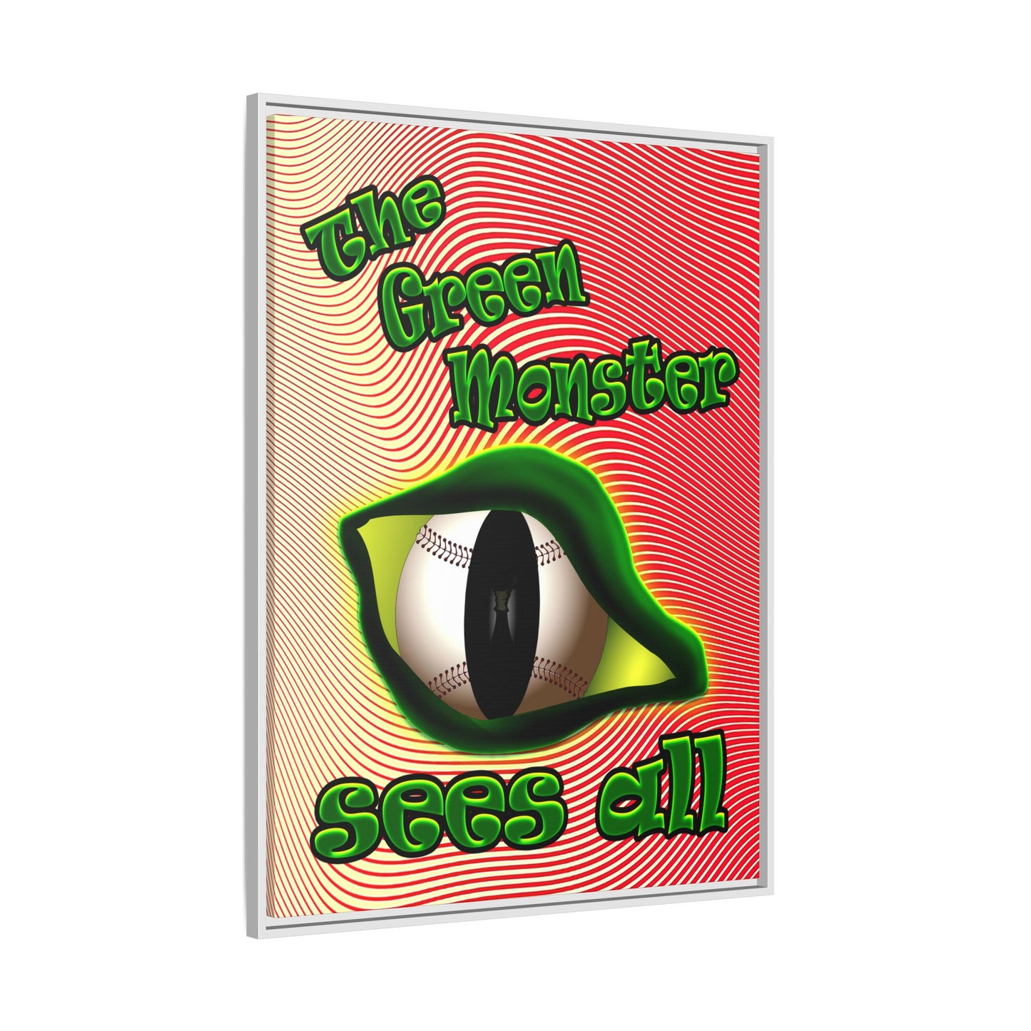 green monster - framed canvas art (yellow-orange wave)