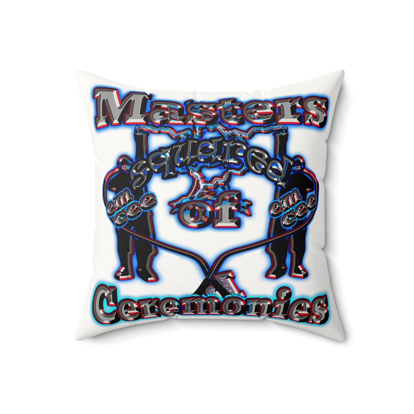 em cee squared - Faux Suede Square Pillow - (white)