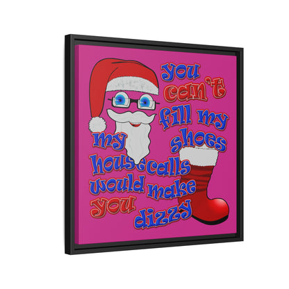 santa's shoes - framed canvas art (pink)
