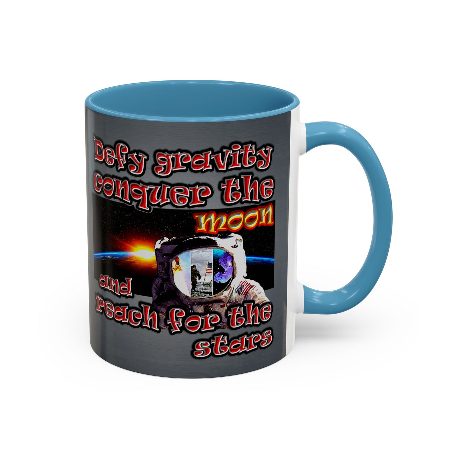 defy conquer reach - Accent Mug (grey-light grey)