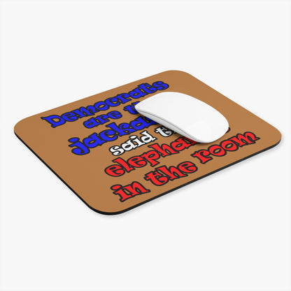donkeys and elephants - Mouse Pad (Rectangle) (light brown)