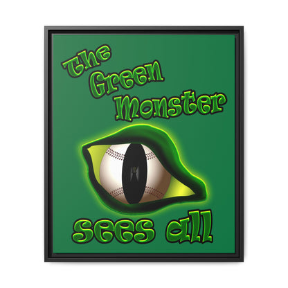 green monster - framed canvas art (dark green)