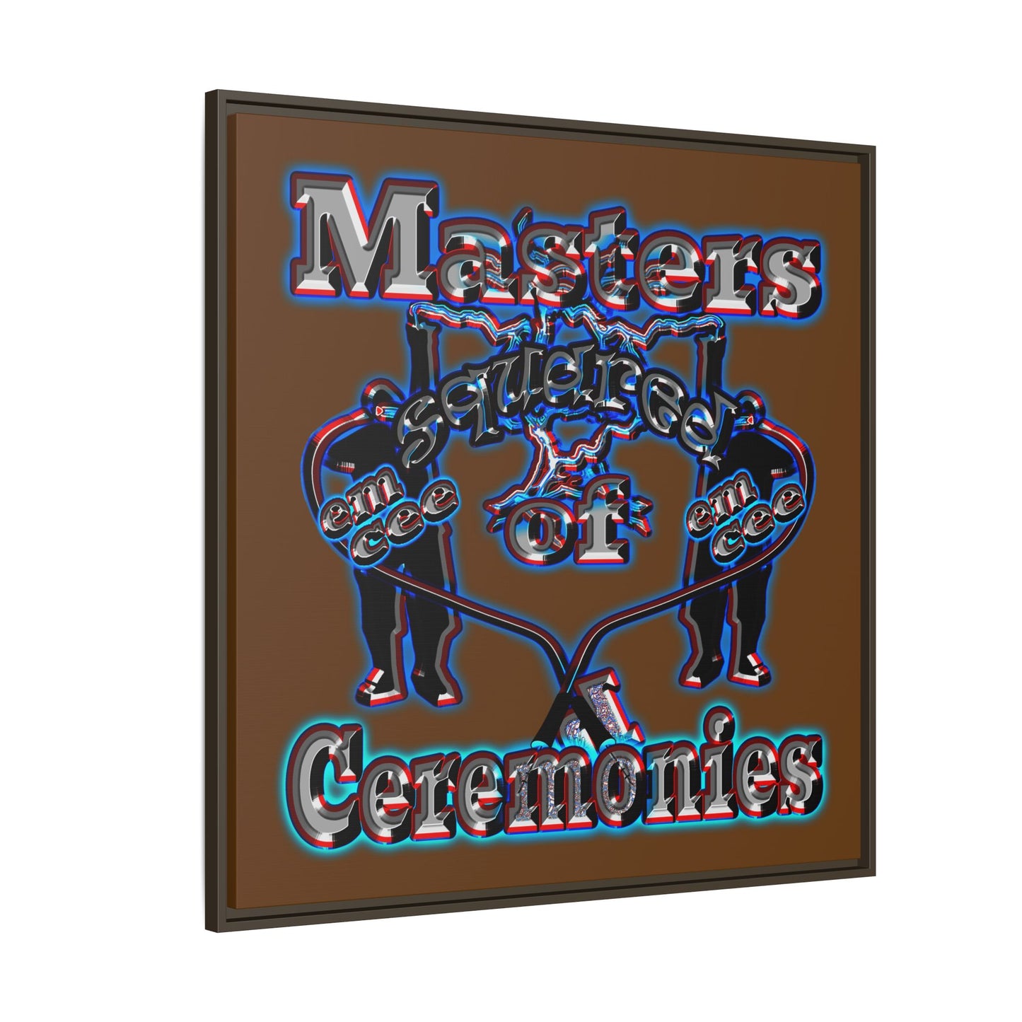em cee squared - framed canvas art (brown)