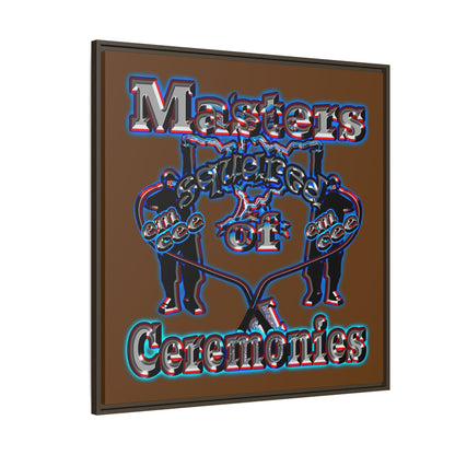 em cee squared - framed canvas art (brown)
