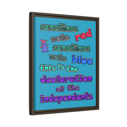 declaration of the independents - framed canvas art (turquoise)