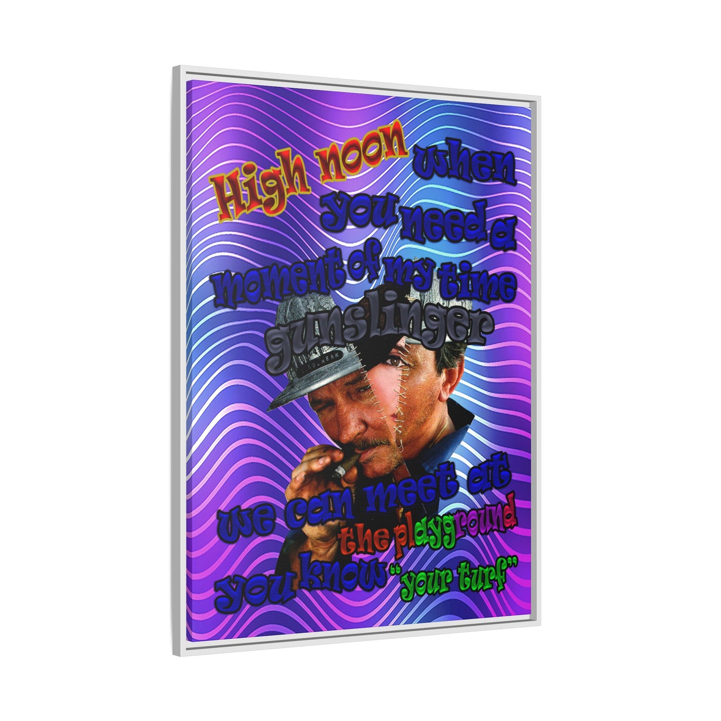 high noon - framed canvas art (purple wave)