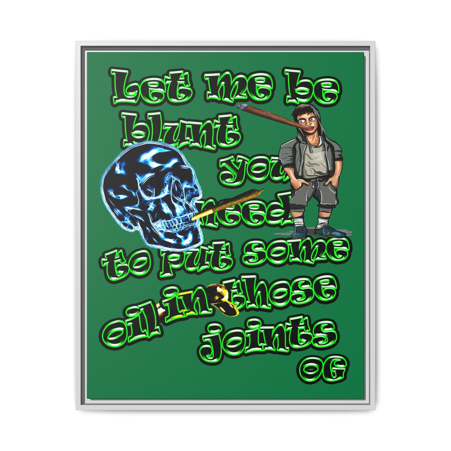 og - framed canvas art (dark green)