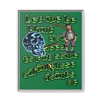 og - framed canvas art (dark green)