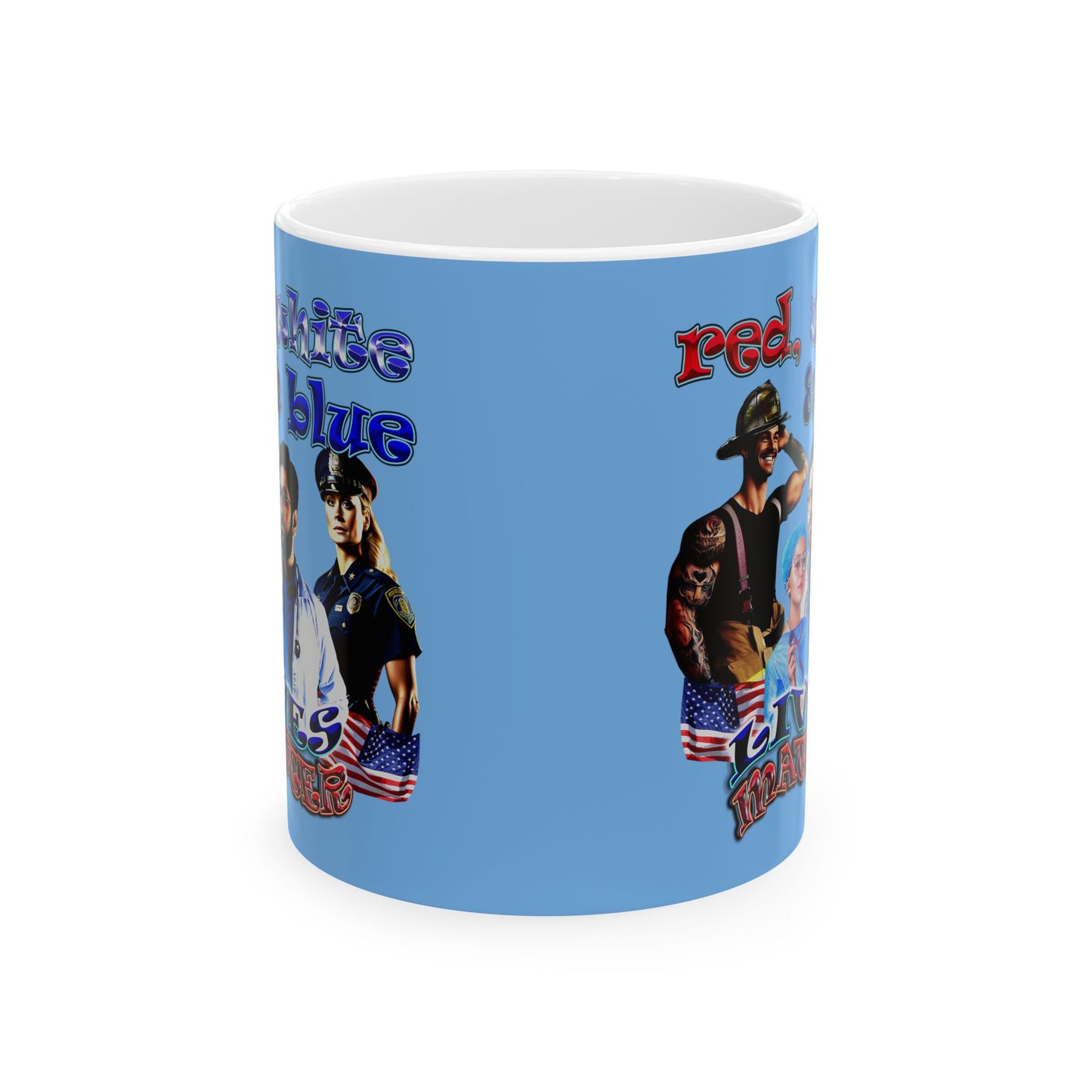 rw&b lives matter - White Mug (light blue)