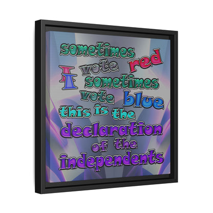 declaration of the independents - framed canvas art (grey-pink wave)
