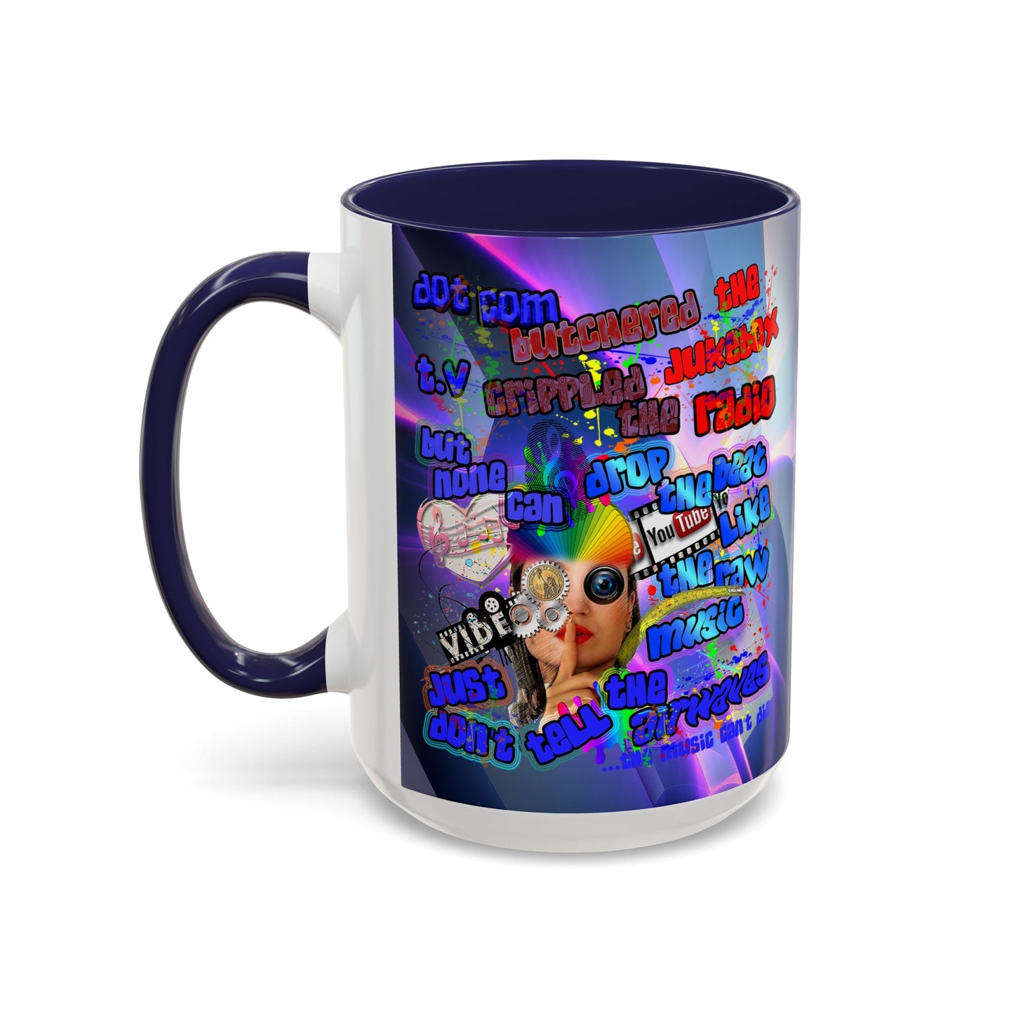 drop the beat - Accent Mug (grey-pink wave)
